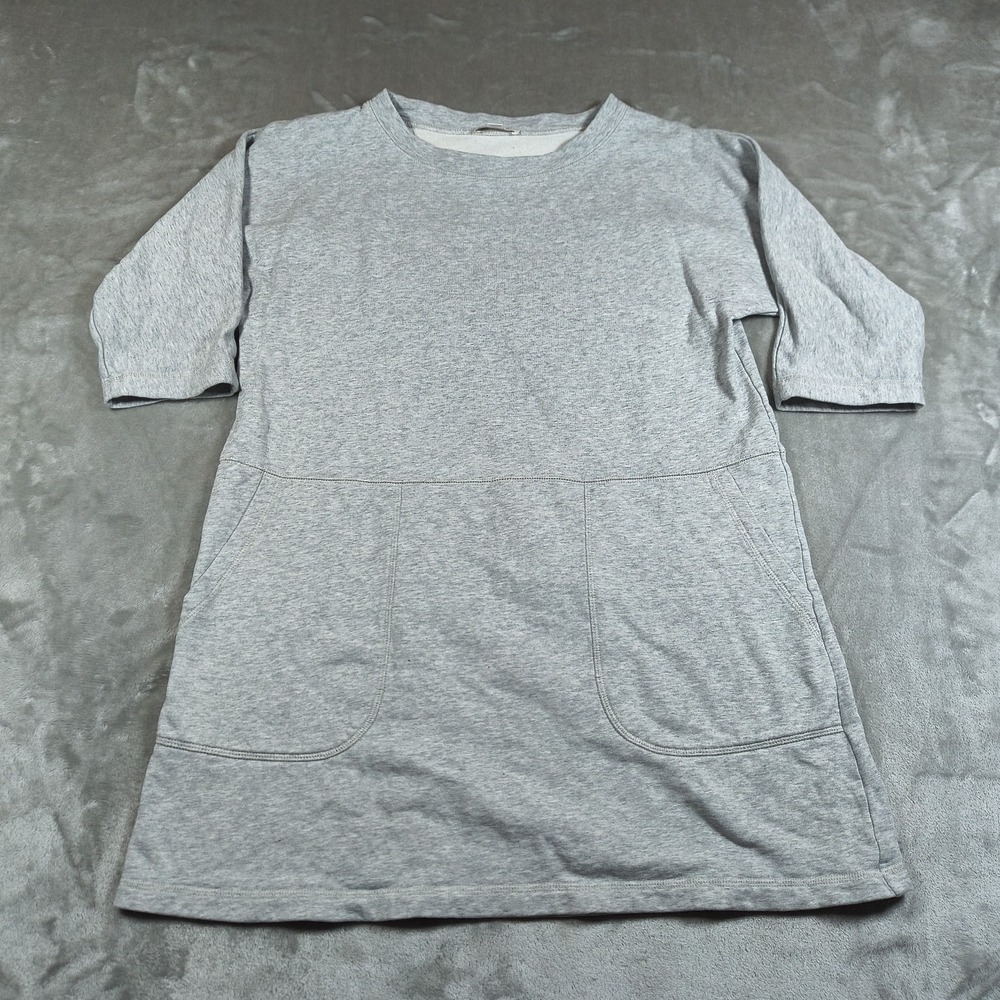 COS Dress Womens XS Gray Short Sleeve Pockets Knit Minimalist T Shirt Dress
